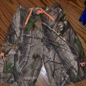 Boys trunks sz 10/12 NWOT Real tree camo w neon orange accents